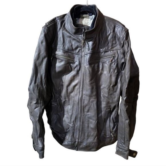 HARLEY DAVIDSON Brown Leather Jacket - 3XL Tall - Picture 1 of 13